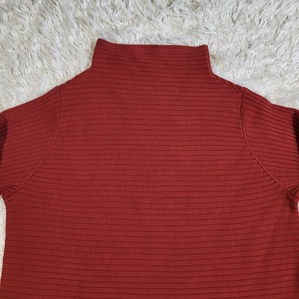 Eileen Fisher Women's Merino Wool Funnel Neck Sweater Serrano Chile Red Size 2X - Picture 3 of 14